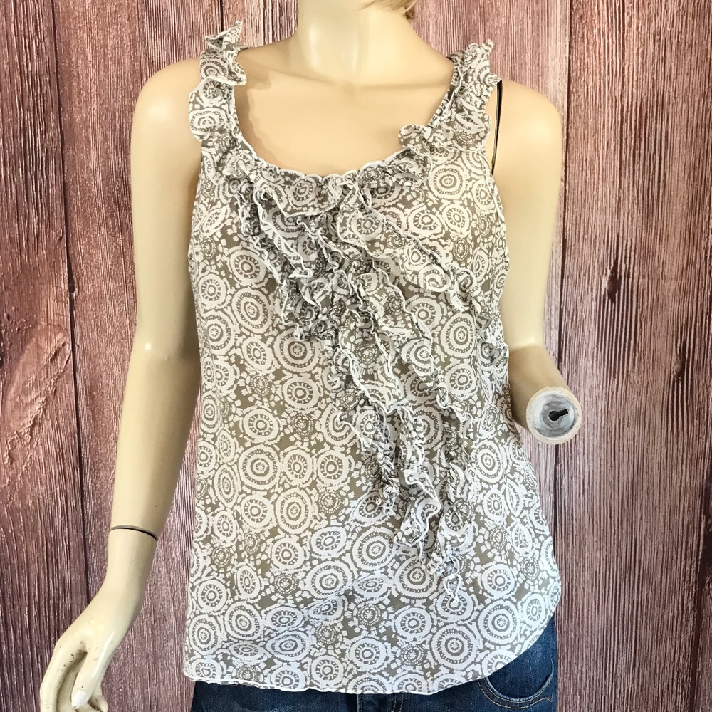 Banana Republic Silk Blend Ruffle Tank Top Medium